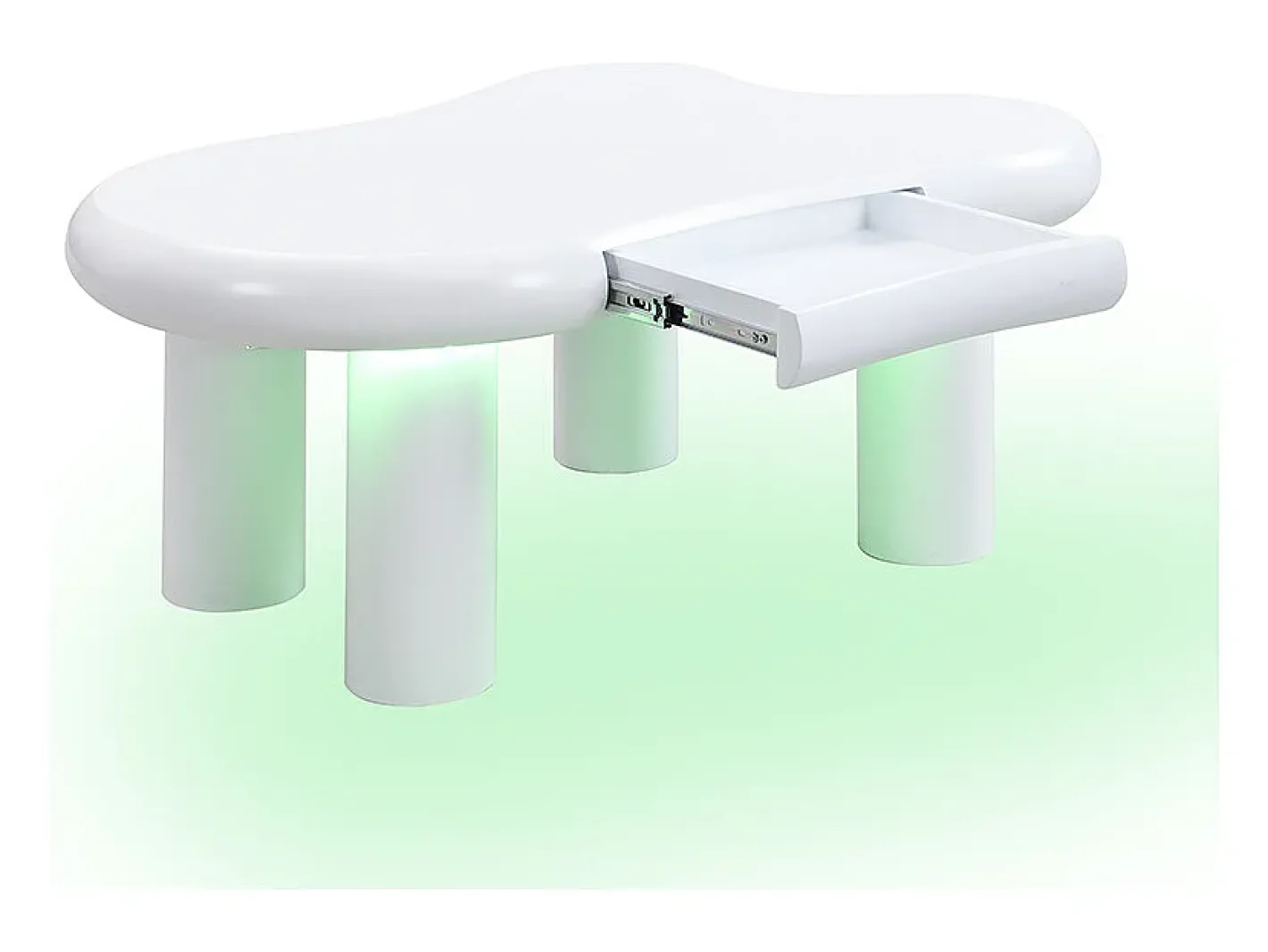 Mesa de centro 98x65.5x40 cm - forma de nuvem - 1 gaveta - com iluminação LED -^ModernLuxe Outlet