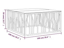 Clearance Mesa de centro 100x100x50 cm aço inoxidável e vidro Mesa De Centro