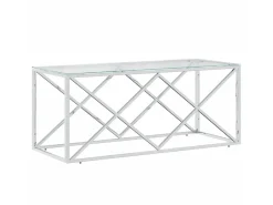 Hot Mesa de centro 110x45x45 cm aço inoxidável e vidro PT566234 Mesa De Centro