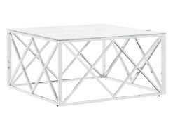 Online Mesa de centro 80x80x40 cm aço inoxidável e vidro PT311558 Mesa De Centro