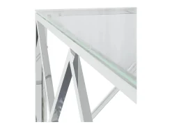 Mesa de centro 80x80x40 cm aço inoxidável e vidro PT936026* Online