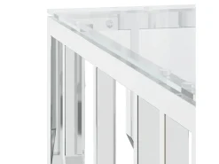 New Mesa de centro 80x80x40 cm aço inoxidável e vidro PT936359 Mesa De Centro