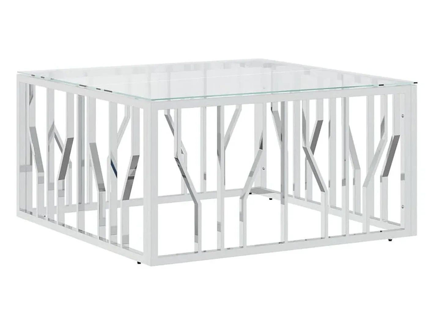 Mesa de centro 80x80x40 cm aço inoxidável e vidro*vidaxl Sale