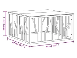 Mesa de centro 80x80x40 cm aço inoxidável e vidro*vidaxl Sale