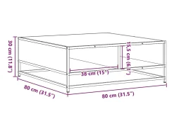 vidaxl Mesa De Centro*Mesa de centro 80x80x30 cm deriv. madeira/metal sonoma Cinzento