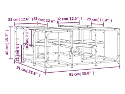vidaxl Mesa De Centro*Mesa de centro 91x91x40 cm derivados de madeira sonoma Cinzento