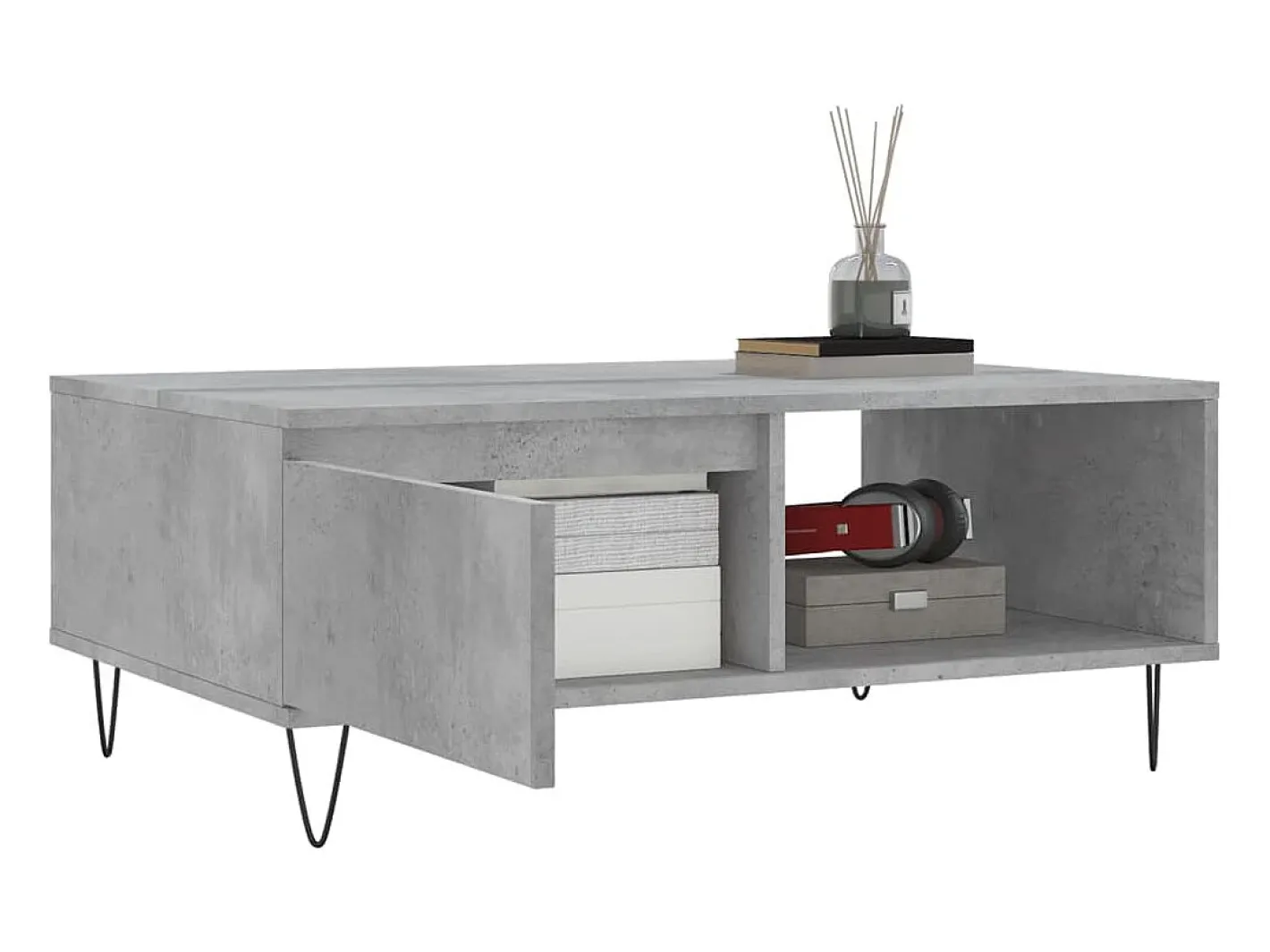 vidaxl Mesa De Centro*Mesa de centro 90x60x35 cm derivados madeira cimento Cinzento