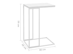 vidaxl Mesa De Apoio*Mesa de centro 40x30x59 cm derivados de madeira Branco