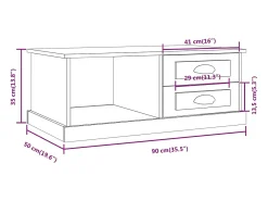 vidaxl Mesa De Centro*Mesa de centro 90x50x35 cm derivados madeira sonoma Cinzento