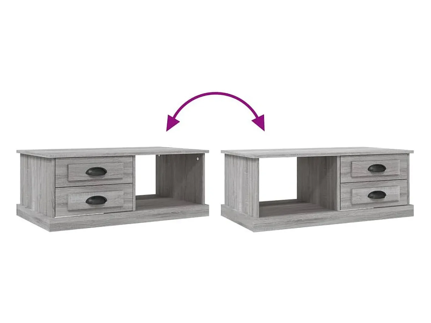vidaxl Mesa De Centro*Mesa de centro 90x50x35 cm derivados madeira sonoma Cinzento