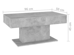 vidaxl Mesa De Centro*Mesa de centro 96x50x45 cm derivados madeira cimento Cinzento
