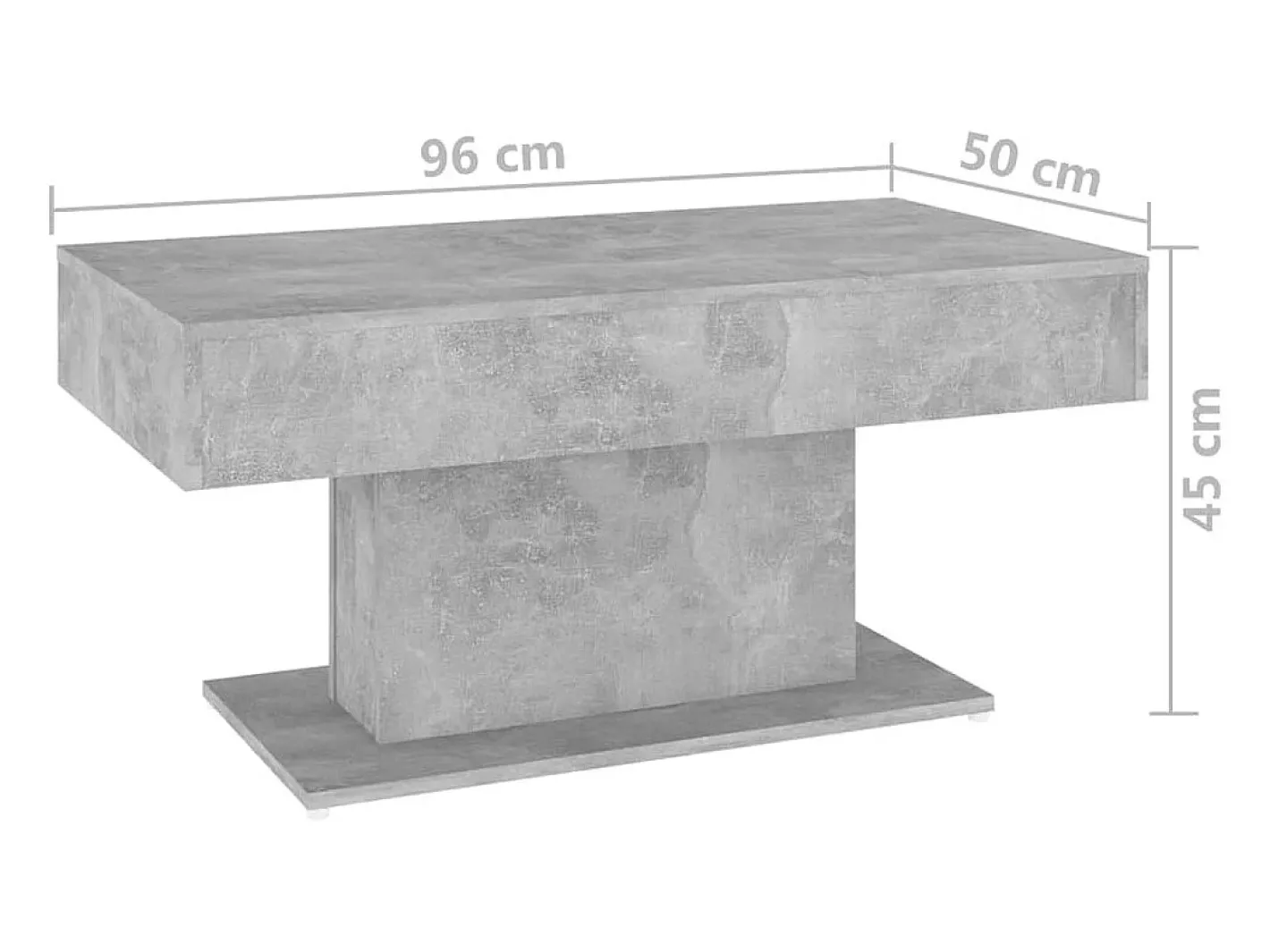 vidaxl Mesa De Centro*Mesa de centro 96x50x45 cm derivados madeira cimento Cinzento