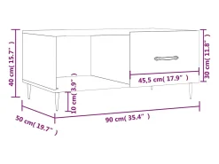 vidaxl Mesa De Centro*Mesa de centro 90x50x40 cm derivados de madeira sonoma Cinzento