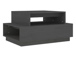 vidaxl Mesa De Centro*Mesa de centro 80x55x40,5 cm madeira de pinho maciça Cinzento