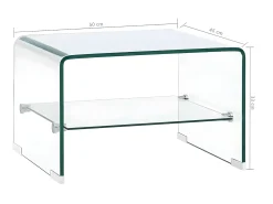 Clearance Mesa de centro 50x45x33 cm vidro temperado PT132486 Mesa De Centro