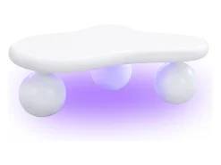 Mesa de centro 95x62.5x32cm - forma de nuvem - com iluminação LED - pés redondos -^ModernLuxe Online