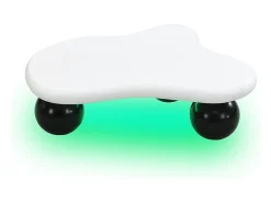 Discount Mesa de centro 95x62.5x32cm - forma de nuvem - com iluminação LED - pés redondos - branco + preto Mesa De Centro