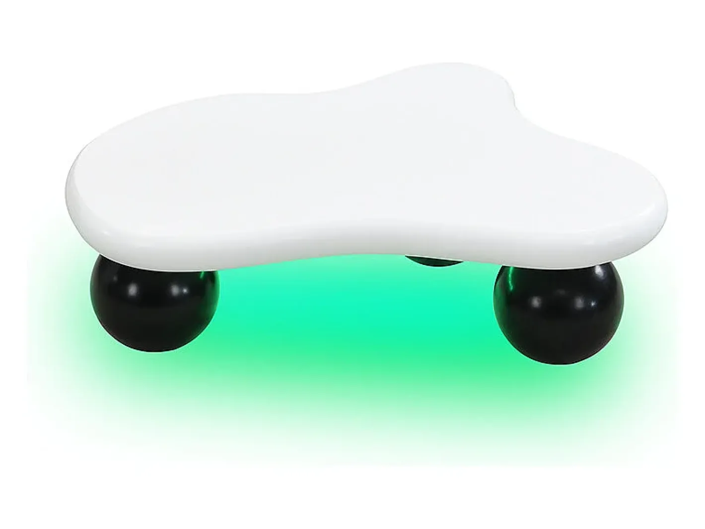Discount Mesa de centro 95x62.5x32cm - forma de nuvem - com iluminação LED - pés redondos - branco + preto Mesa De Centro