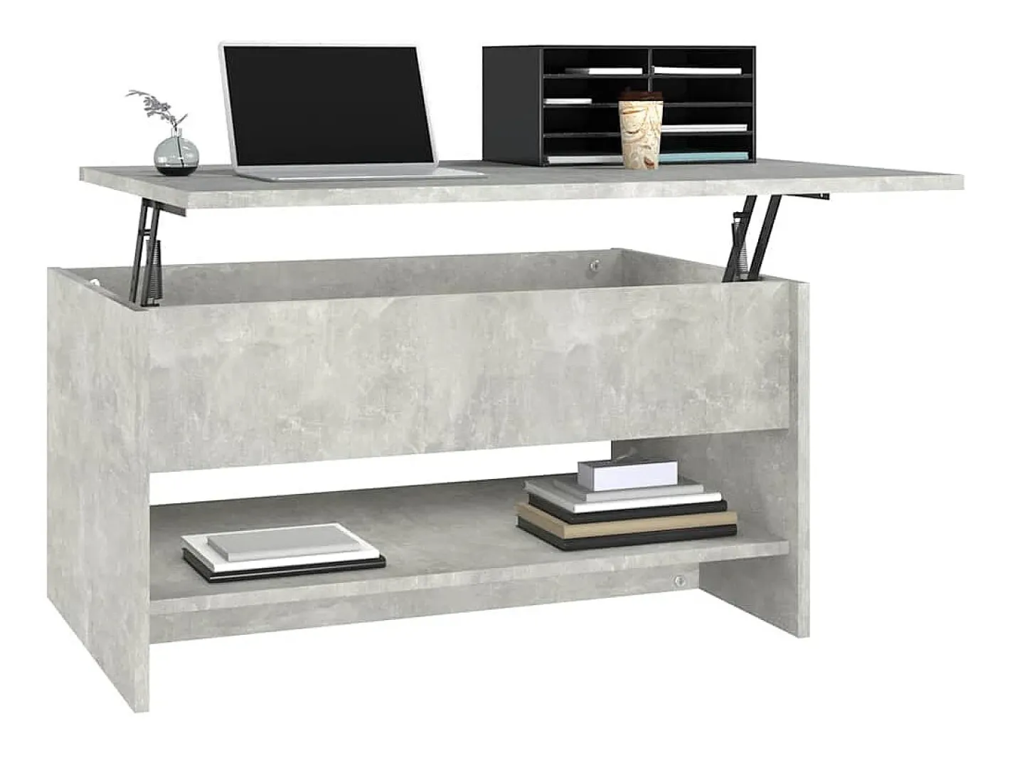 vidaxl Mesa De Centro*Mesa de centro 80x50x40cm derivados de madeira cimento Cinzento