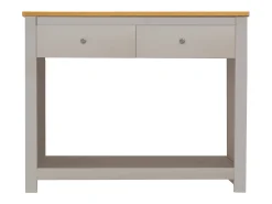 Mesa de consola com 2 gavetas em MDF cinzento*Loft24