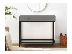Mesa de consola com 1 prateleira em imitação de mármore - estrutura metálica^Loft24