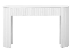 Best Mesa de consola elegante para hall de entrada - 120 x 33 x 76 cm - com 2 gavetas + frente curva - MDF - branca Consola