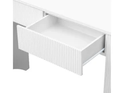 Best Mesa de consola elegante para hall de entrada - 120 x 33 x 76 cm - com 2 gavetas + frente curva - MDF - branca Consola