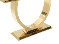 Vente-unique Consola*Mesa de consola em vidro temperado e aço inoxidável - Dourado e Preto - ROWAN por Pascal Morabito Preto / Dourado
