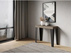 ITAMOBY Consola*Mesa de consola extensível 90x40/196 cm Flame Small Premium cinza pomba Bege