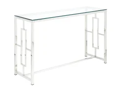 Mesa de consola moderna - vidro temperado e aço cromado. CLOTILDE^Vente-unique Outlet