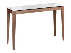 Mesa de consola retangular em mármore de porcelana e nogueira 3082*Angel Cerda Outlet