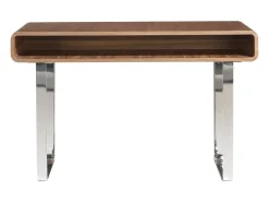 Mesa de consola retangular em nogueira e aço cromado 3000 Consola