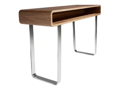 Mesa de consola retangular em nogueira e aço cromado 3000 Consola