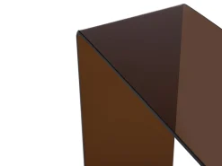 Vente-unique Consola*Mesa de consola vintage curva em vidro temperado - Castanho - ALONZO Transparente / Castanho