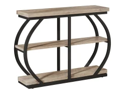 Best Mesa de Console 105cm, Mesa de Entrada Industrial de 3 Andares com Quadro de Metal Arcoado e Prateleiras de Armazenamento Consola