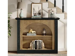 Tribesigns Consola*Mesa de Console de 3 Camadas, Mesa de Entrada de 110cm com Armazenamento para Foyer, Corredor Preto