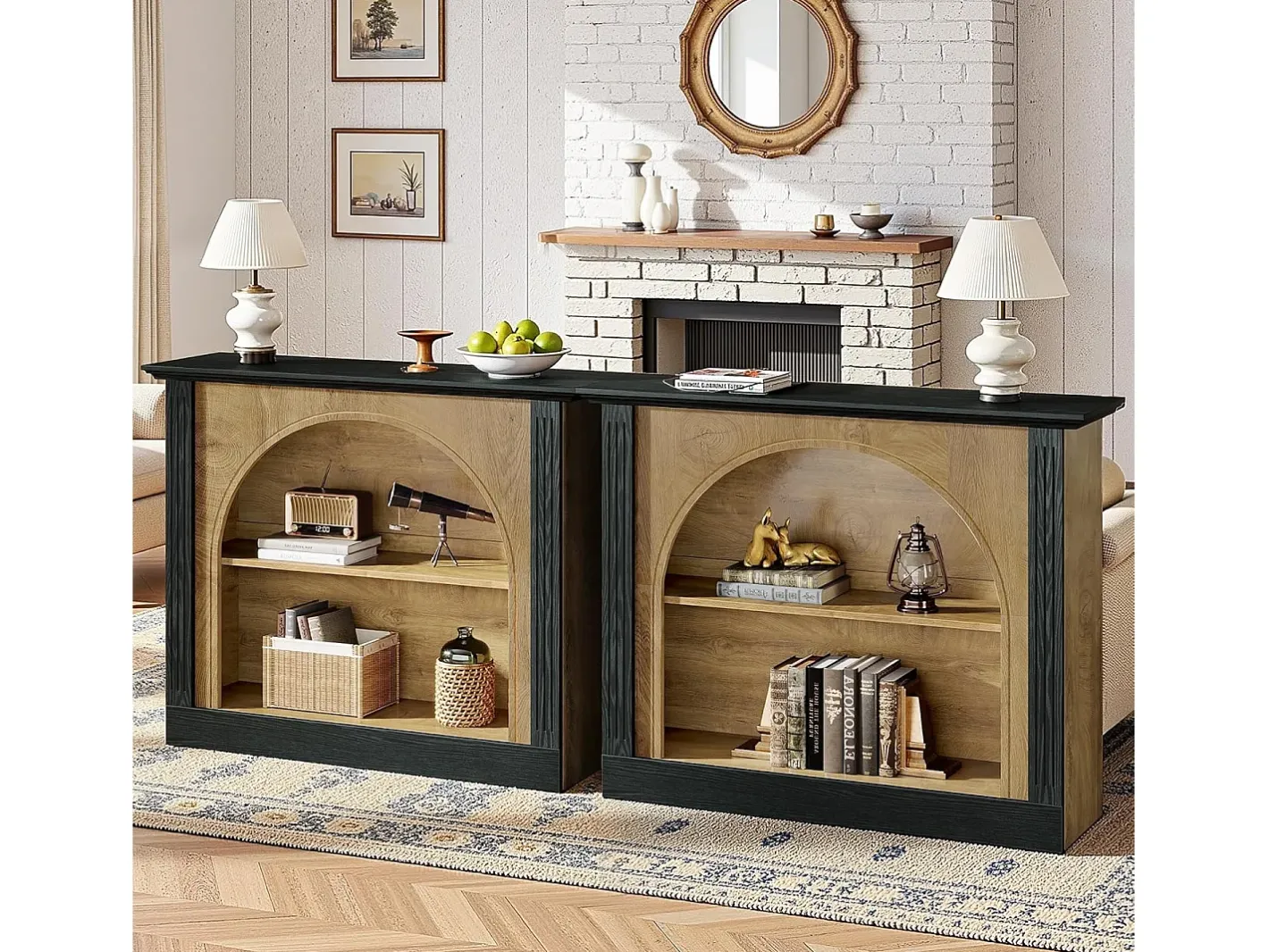 Tribesigns Consola*Mesa de Console de 3 Camadas, Mesa de Entrada de 110cm com Armazenamento para Foyer, Corredor Preto