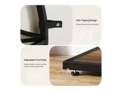 Mesa de console de 120 cm, Mesa para sofá industrial de dois níveis com estrutura metálica geométrica, Mesas estreitas para entrada decorativas*Tribesigns Sale