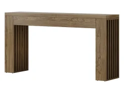 Mesa de console de 150 cm para sala de estar, mesa para entrada em estilo casa de campo com pernas em listras verticais*Tribesigns New