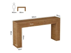 Mesa de console de 160 cm para entrada, console de sofá de fazenda para trás do sofá^Tribesigns Best