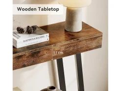 Mesa de Console de 103cm com Quadro Metálico Geométrico, Mesas de Entrada, Prateleiras de Armazenamento, 2 Camadas^Tribesigns