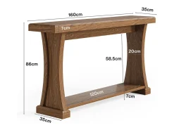 Tribesigns Consola*Mesa de Console de 160cm para Entrada, Mesa de Entrada de 2 Andares Atrás do Sofá Castanho