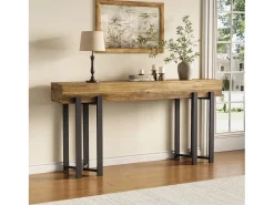 Mesa de Console de 160cm para Entrada, Mesa Industrial Atrás do Sofá^Tribesigns Sale