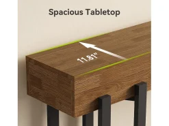 New Mesa de Console de 160cm para Entrada, Mesa Rustica para Atrás do Sofá, Mesa Minimalista para Sala de Estar Consola