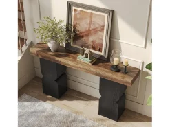 Tribesigns Consola*Mesa de Console de 160cm, Visual de Alta Resistência, Mesa para Atrás de Sofá Castanho