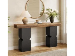 Tribesigns Consola*Mesa de Console de 160cm, Visual de Alta Resistência, Mesa para Atrás de Sofá Castanho