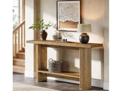 Mesa de console moderna de 140 cm, mesa para corredor estreito com armazenamento para a sala de estar^Tribesigns Sale