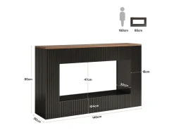 Mesa de console moderna, mesa de entrada em madeira de 140 cm com armazenamento, mesa para sofá estreita e comprida^Tribesigns Best