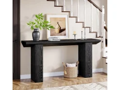 Tribesigns Consola*Mesa de Console para Entrada, Mesa de Sofá Longa e Fina Preta de 160cm Preto