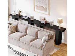 Tribesigns Consola*Mesa de Console para Entrada, Mesa de Sofá Longa e Fina Preta de 160cm Preto